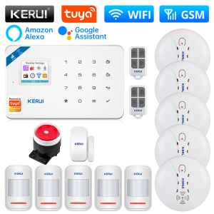 Kits Kerui W181 Smart Home Wifi WiFi GSM Tuya Security Alarm System With Worce Sense