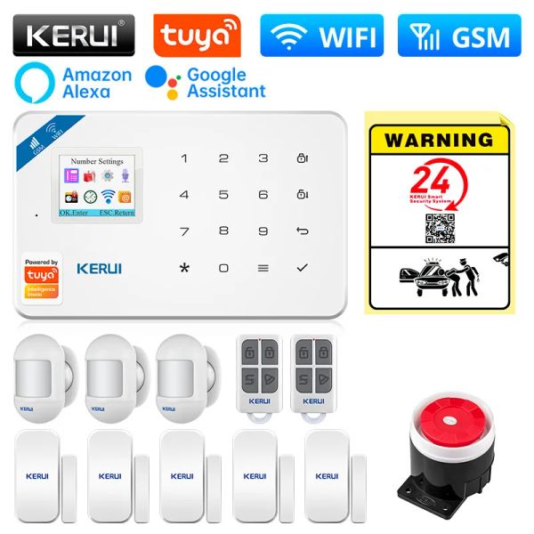 Kits kerui W181 Tuya Smart Home Wifi GSM Alarma Tuya Smart Motion Sensor Sensor de la puerta