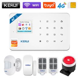 Kits Kerui W184 Tuya Smart Home WiFi GSM 4G Alarm System Burglar Home Beveiliging Alarm App Controle Motion Sensor 6 Talen Garage