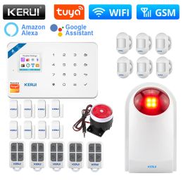 Kits keruisistema de alarma inteligente tuya w181 kit de casa con sensor de movimiento sensor de puerta sirena de sonido wifi gsm