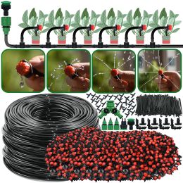 Kits Kesla Garden 1/4 '' Kit de riego de goteo Sistema de riego automático Boquillas para tierras de cultivo Vegetales Flower Vegetal