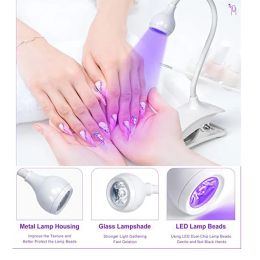 Kits LED UV Lámpara UV Clipon Desk Selector de uñas Flexible USB Mini Lámpara UV Gel Curado Glue de clavos Ajustable Selón de uñas 3W Diy Luz de secador de uñas DIY