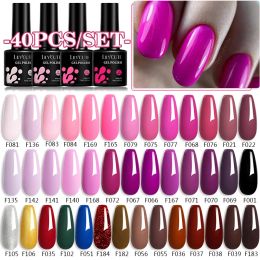 Kits LILYCUTE 40/22 Kleuren Gel Nagellak Set 7ML Kleurrijke Semi Permanente UV Gel Manicure Set Nail Art Varnish kits Pour Les Ongles