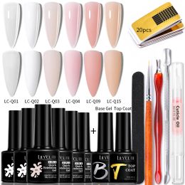 Kits Lilycute 7 ml Extension rapide Gel de gel de ongle avec outils Gel dur couleur nue claire pour les ongles