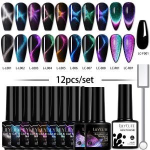 Kits Lilycute 9d arc-en-ciel Cat en gel magnétique vernis à ongles Ensemble avec un kit de bâton magnétique étincelant pour manucure tremper hors ongle Gel UV Varnis