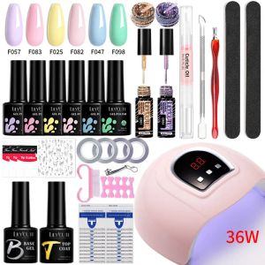 Kits Lilycute Manicure Set Color Gel Nail Polish Kit met UV LED -lampdroger Professionals Semi Permanent All For Nail Art Tools Kit