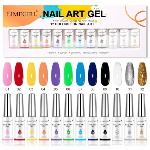 Kits kit de gel de gel à ongles limegirl tremper les uv / LED semi permanent couleur couleur vernis vernis vernis à ongles laquaire peinture salon peinture