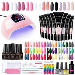 Kits kit limegirl kit de ongles sèche-ongles sèche-ongle kit de vernis de gel semi-permanent pour kit de gel d'extension de clou de trempage outil d'outil d'ongle kit de gel à ongles en poly