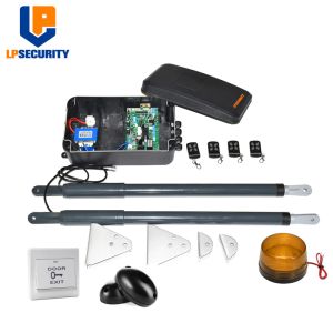 KITS LPSECURITY DC12V AC220V Lineaire actuator Worm Gear Automatische Swing Gate Opener (fotocells Lamp -knop GSM Toetsentoetsen optioneel)