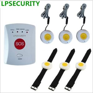 Kits lpsecurity SOS Llama Alarma inalámbrica GSM Sistema de alarma de la casa Secripción anciana 1 a 8 con botones de pánico de emergencia