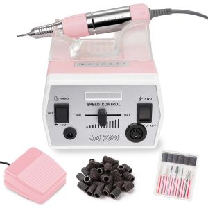 Kits Makartt Nail Drill Hine Geneviere Electric Nail File Pink JD700 Professional 30000rpm Manucure Drill pour les ongles acryliques