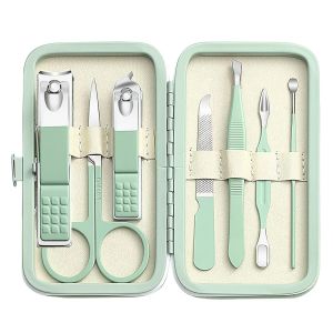 Kits Manicure Set Menores Mujeres Clipper de clavo 7 en 1 Toe de acero inoxidable Toe Nail Clipper Herramientas de cuidado personal con herramientas de viaje