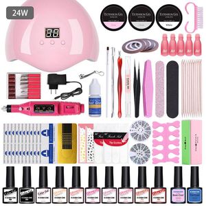 Kits Manicure Set Poly Nail Gel Conjunto con lámpara de uñas Varniz de extensión acrílica Gel kit de uñas eléctricas Herramientas de uñas