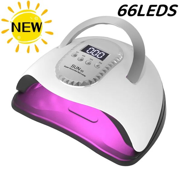 Kits Lampe à ongles à LED UV UV pour la manucure Gel Polish Machine de séchage avec grand LCD Touch 66leds Smart Nail Dryer Sun S5