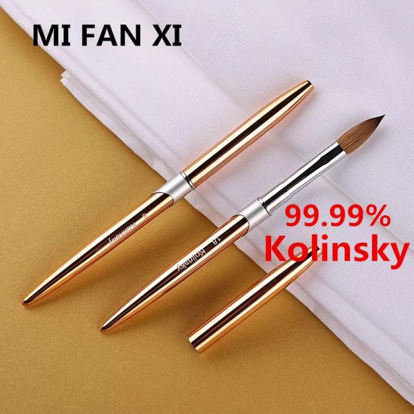 Kits mifanxi 99.99% Kolinsky Metal Nail Art Sculter Talling Bisque