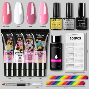 Kits Mobray Acryl Poly Nail Gel Set Gel Extension Nail Kit Naakt Glitter Color Fast Building Gel All for Manicure Nail Art Design