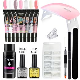 Kits Ensemble de gel à ongles en poly mobray avec lampe pour une extension rapide de manucure d'ongle