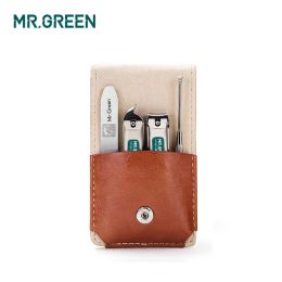 Kits Mr.Green Manicure Set professionele roestvrijstalen nagel Clippers schuin gesneden oor lepel nagelbestand