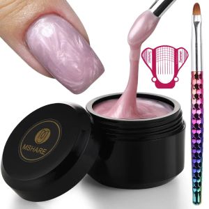 Kits mshare naakt roze nagelkit/3 stc voor nagels extensie led/uv harde gel nail art versterken manicure set nagelvormen borstel