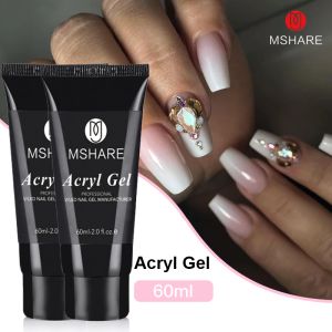 Kits mshare roze en witte 2 stks acryl gel acrygel snel gebouwverlenging gels afwezig uit UV LED nagels gels set 60 ml 60G