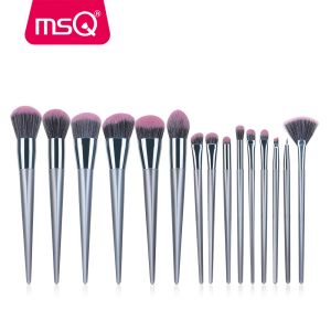 Kits MSQ Luxury 15pcs Pro Makeup Brushes Set Foundation Foundation Eye Contour Make Up Brush Kits Gradient Synthetic Hair Resin Handle