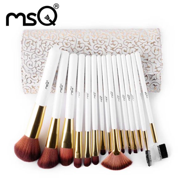 Kits MSQ Roman Style 15pcs Makeup Brushes Set Tool Cosmetic Tool Full Tool Full Tool Fleu