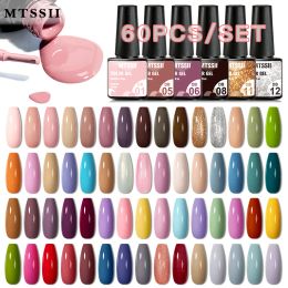 Kits Mtssii 24/25/40/60 PIÈCES Gel Vernis À Ongles Ensemble Couleur Gel Semi Permanent UV Led Vernis Nail Art Conception Soak Off Gel Ensemble Nail Gel Ensemble