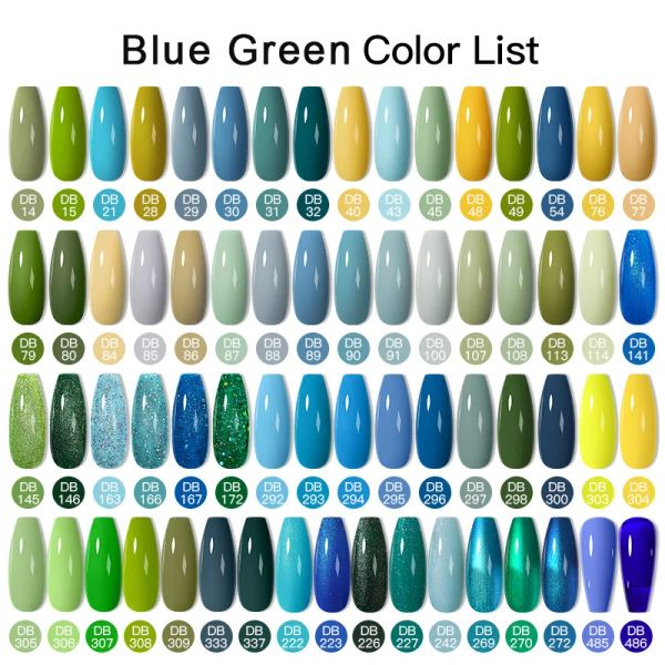 Kits ensemble de vernis à ongles mtssii 16/25 / 60pcs gel de couleur verte bleu semi-permanent trempage uv LED Vanish avec ensemble de manucure de lampe à ongles
