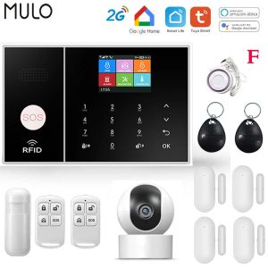 Kits mulo gsm wifi alarma simplemente un sistema de alarma segura para negocios inalámbrico Tuya Smart Home App Control Burglar Securiti Alarm Kit