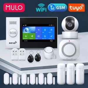 Kits Mulo PG107 Wireless WiFi Antitheft Alarm System voor Home Business SMS -app Remote Control Burglar Alarm Diy Kit Tuya Smart Life
