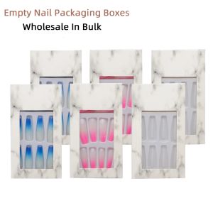 Kits nagelboxen voor verpakking leeg papiergroothandel in bulk nieuw ontwerp 30/03/50 stuks drukken op nagelsverpakkingsdoos