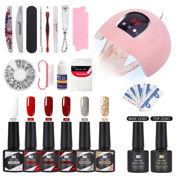 Kits kit ongle Ensemble professionnel acrylique avec gel de perceuse en vernis à ongles avec lampe UV Nail Art Decorations Set Tools Nail Art Tools