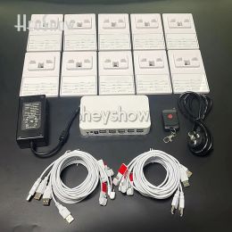 Kits Nieuw 2 4 6 8 10 PORTS Telefoon Beveiligingsalarm Host Display Holder Helderbare smartphone Antitheft Stand met beveiligingsvak en kabel