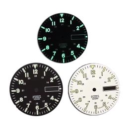 Kits nouveaux noirs / blancs de la montre 28,5 mm cadran fort C3 C3 Green Luminen Watch Facilles pour NH35A NH36A 4R36A Mouvement de mouvement Pièces