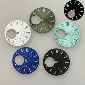 Kits Nieuwe zwart/wit/leger groen/blauw 28,5 mm Watch Dial Groene Luminous Mechanical Watch Faces voor NH34 NH38 Beweging NH34 Kiesonderdelen