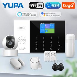 Kits New GSM Home Security Alarm System pour Tuya Smart Home WiFi Burglar Alarm Works Alexa Google Alarma de Seguridad Para El Hogar
