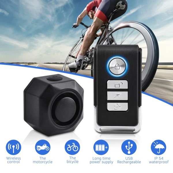 Kits Nouvelle alarme de vélo sans fil étanche à vélo de bicyclette alarme de cambriole