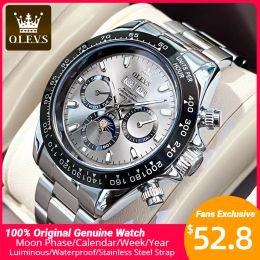 Kits Olevs Automatic mécanical Watch for Men Top Brand Original en acier inoxydable lumineux imperméable Date Man Wrist Watch Luxury Set