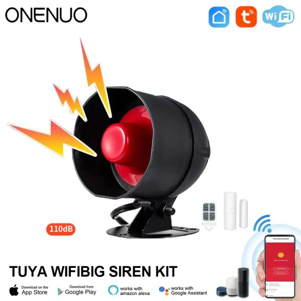 Kits OneNuo Tuya WiFi Alarm Sirène Sound haut-parleurs Système d'alarme sans fil Système d'alarme d'alarme domestique Système de protection de sécurité pour la maison