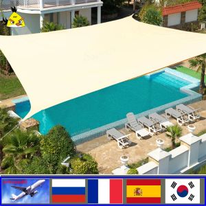 Kits Voile d'ombrage d'extérieur Auvent étanche Carré rectangulaire Protection de l'ombre Auvent Jardin Patio Piscine Camping Ombre