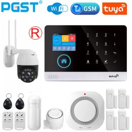 Kits PGST PG103 Protección de seguridad Tuya Smart Home WiFi GSM Sistema de alarma inalámbrica para llamadas a domicilio/control remoto SMS Zigbee Gautone