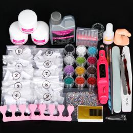 Kits Phoenixy Acryl Poeder nagelkit Quick Extension Kit Glitter Power Liquid Manicure Tools Set nagelborstel Tips Complete nagelkit