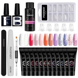 Kits Phoenixy poly nagelgelset zonder lamp snelle bouwverlenging UV -gelvernis met gereedschappen Kit Nail Art Tools ingesteld voor beginner