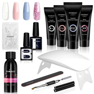 Kits kit de gel de uñas poly con 6W lámpara de clavo de la uña extensión de uñas Gel Gel Gel UV Gel Professional Nail Art Tools Conjunto de herramientas de manicura