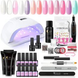 Kits Poly Nail Gel Polon pour extension UV LED lampe à lampe à lampe de manucure Outils de manucure Base Top Take Off Gel Polish UV Nail Art Art