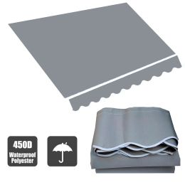 Kits d'abri solaire gris populaire, auvent robuste 300g/m², couverture d'ombrage en tissu pré-cousu, tente télescopique de camping-car, gazébo, tissu imperméable à la pluie