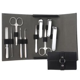 Kits Kit de toilettage professionnel outils de soins à ongles en acier inoxydable 10 PCS CUTTER CUTTER CLIPPER CISSOR MANICURE SET pour les hommes et les femmes