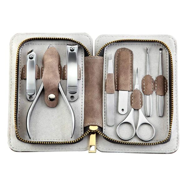 Kits Kit de manucure professionnelle 8pcs Clipper à ongles en acier inoxydable Set pédicure kit de toilettage ongle Travel Nail Tool pour femmes hommes