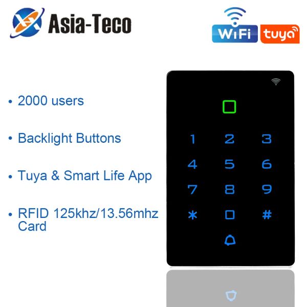 Kits Contrôle de contrôle d'accès RFID avec couvercle WiFi Tuya App Aalcool Keyboard Contrôleur Contrôleur Touch Touch Backlight Door Overner WG26 Alarme