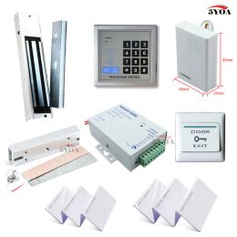 Kits RFID Contrôle d'accès Système Kit Cadre de porte de porte Verre + Lock magnétique Eletric + carte d'identité Keytab + Fournisseur d'alimentation + bouton de sortie + sonnette de porte